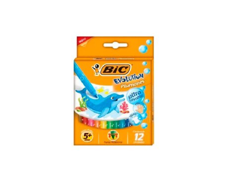 MARCADOR BIC EVOLUTION x 12 U. PLUMONES ULTRA LAVABLE