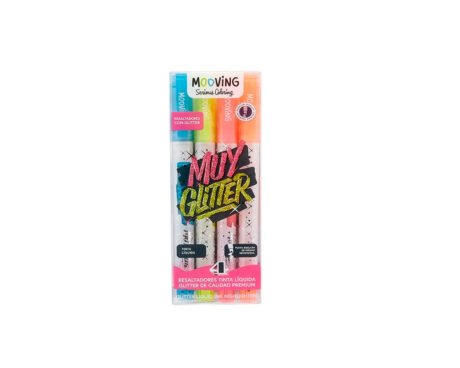 RESALTADOR MOOVING COLORING 3051604 x 4 U. GLITTER