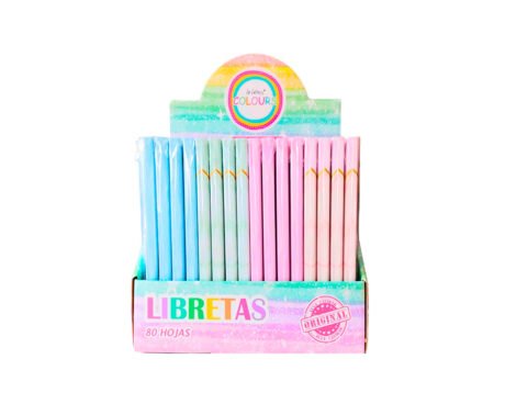 LIBRETA COLOURS 925020 MARMOL PASTEL A5 80 HJS RAYADAS